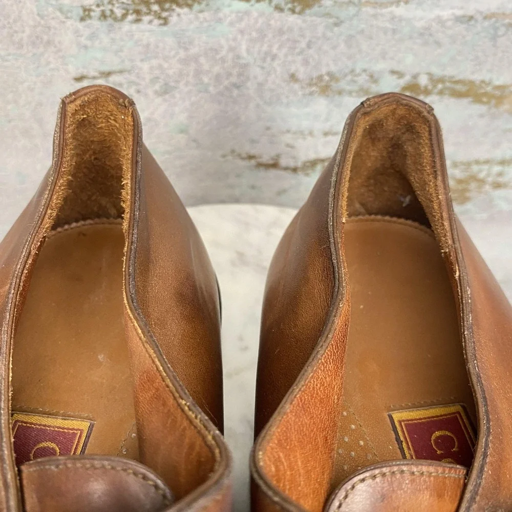 Cole Haan City Shoes Mens Size 12 D Brown Leather Monk Strap Loafers Dress